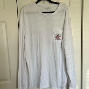 Vineyard Vines Men's Classic White Long Sleeve Tee happy new years 2xl